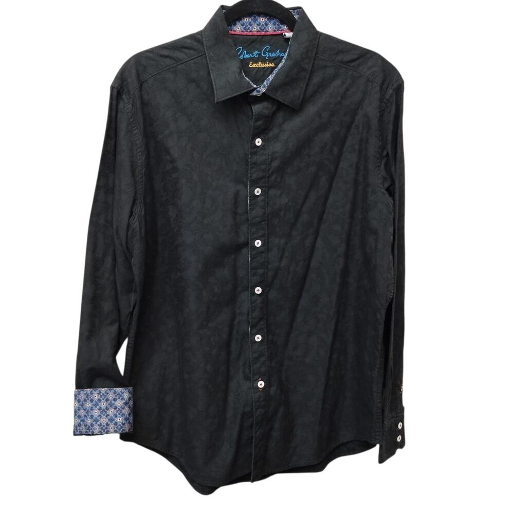 Robert Graham Exclusive Mens Flip Cuff Long Sleeve Button Up Shirt Large Burnout